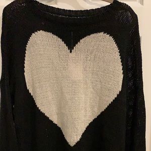 Heart open stitched sweater